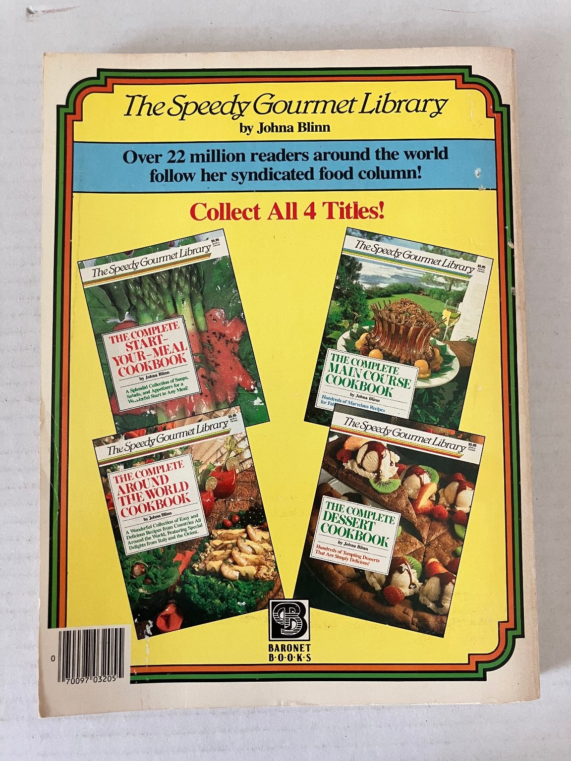 The Complete Main Course Cookbook Johna Blinn 1987 Speedy Gourmet Library