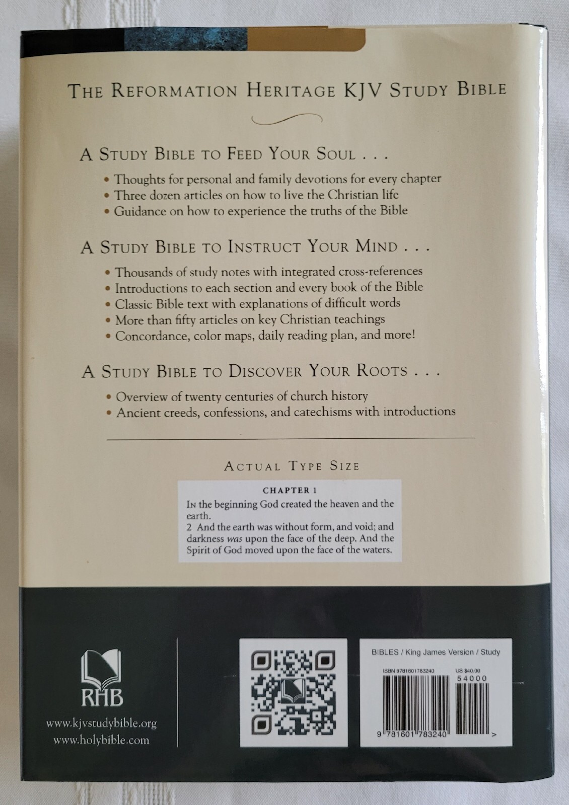 Reformation Heritage KJV Study Bible – H/C D/J – VG Condition