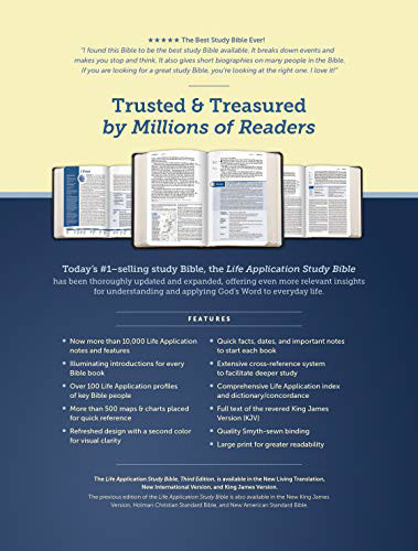 KJV Life Application Study Bible Large Print Bonded Leather Black Indexed