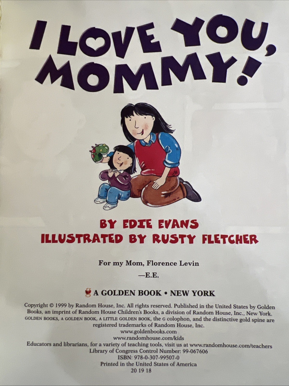 Vintage A Little Golden Book I Love You, Mommy! #2216