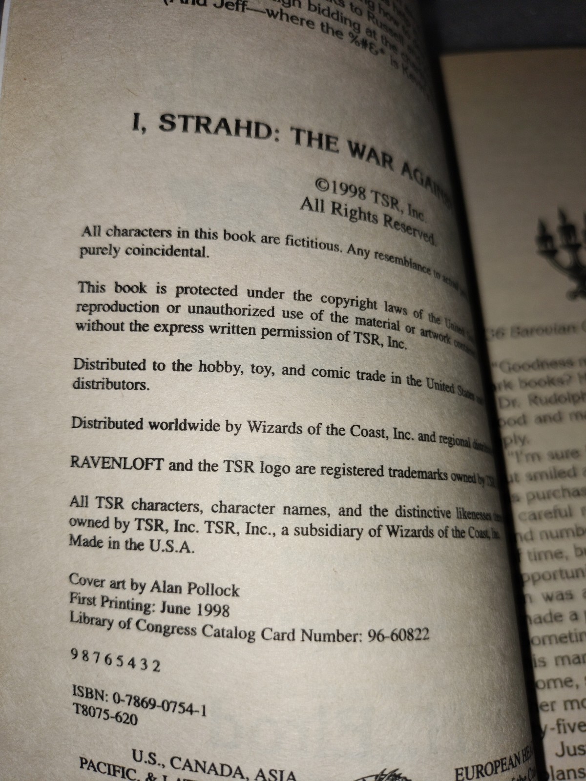I, Strahd : The War Against Azalin by P. N. Elrod (1998, TSR.) Ravenloft Books