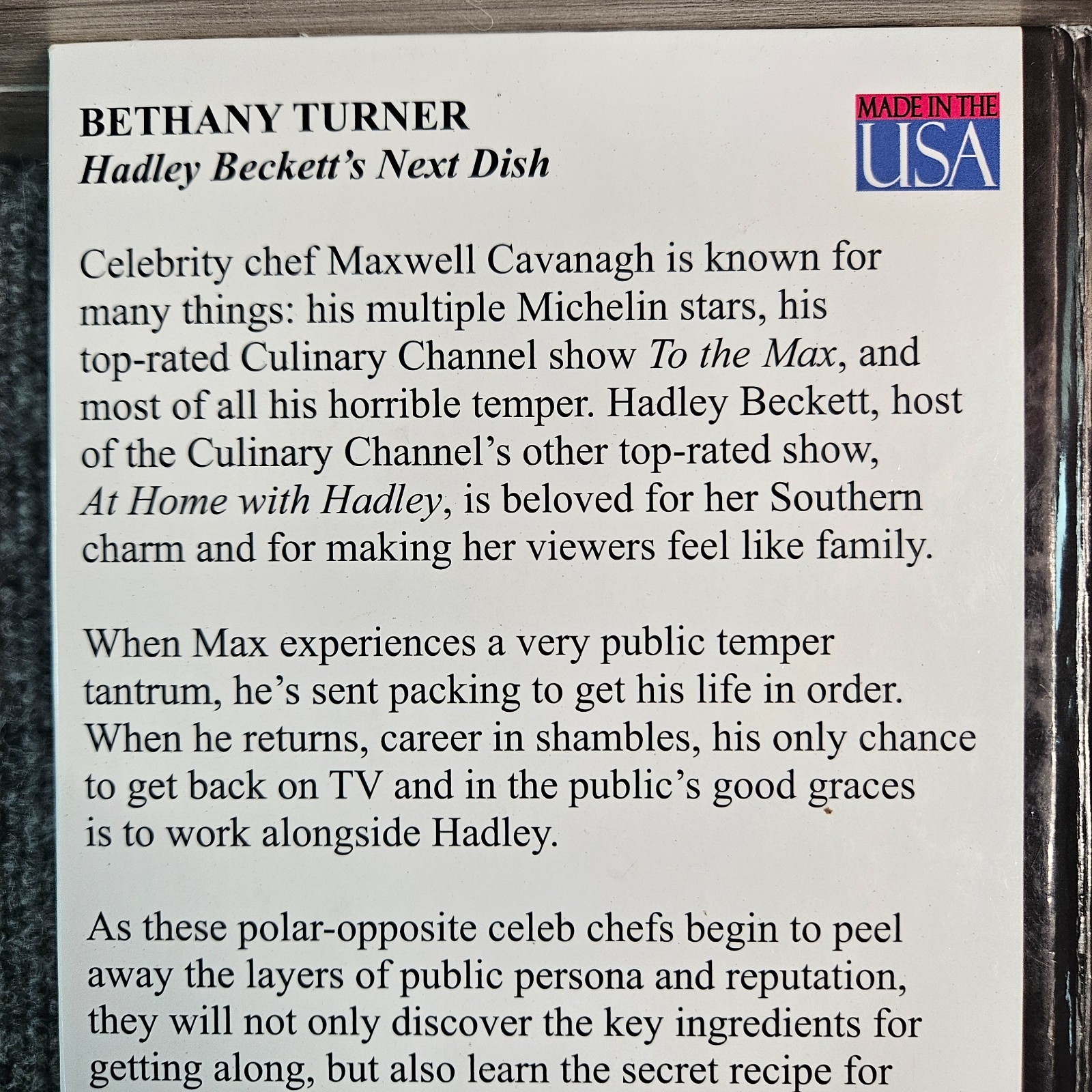 Hadley Beckett’s Next Dish Bethany Turner Large Print Library HC Romance
