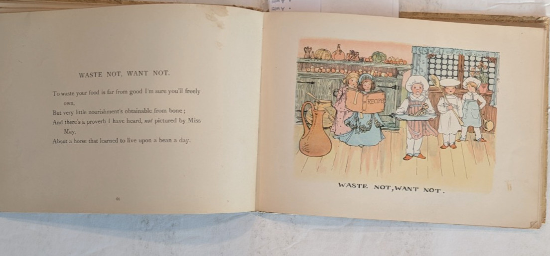 1920 PROVERBS IMPROVED 24 COLOR ENGRAVED CHILDREN ILLUSTRATED COMIC BOOK 103 PGS